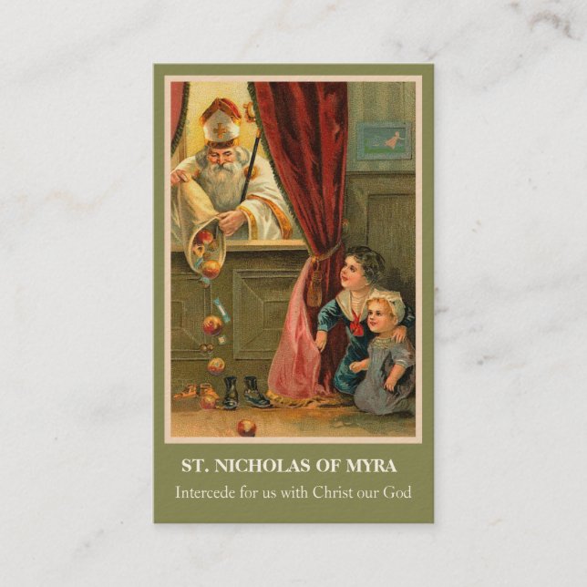ST. NICHOLAS DE MYRA PRAYER CARTES SAINES (Devant)