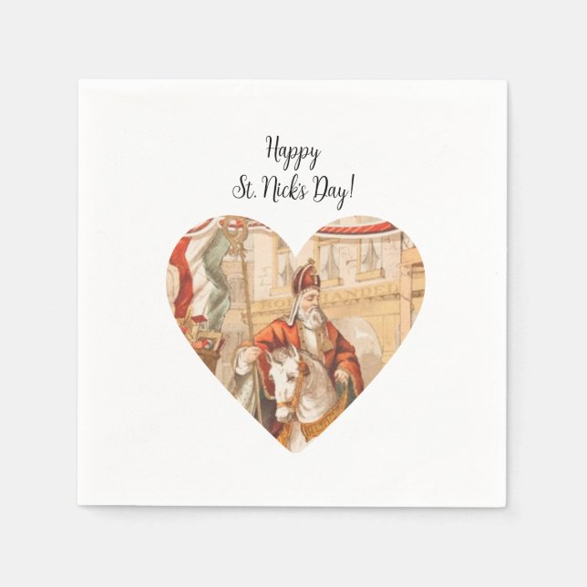 St. Nicholas Heart Sinterklaas St. Nick Tag Serviette (Vorderseite)
