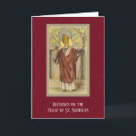St. Nicholas Katholischer Feiertag Religiös Feiertagskarte<br><div class="desc">Schönes Vintage Bild des katholischen Bischofs St. Nikolaus von Myra. 
Sein Festtag wird am 6. Dezember gefeiert.</div>