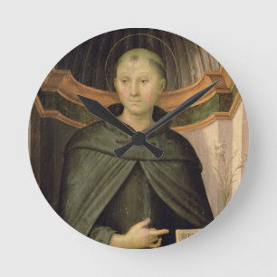 St. Nicholas of Tolentino (panel) Runde Wanduhr