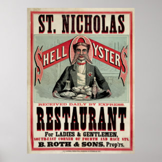 St. Nicholas Restaurant, Cincinnati, Vintage Ad Poster