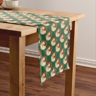 St Nicholas Retro Pattern Weihnachten Mittelgroßer Tischläufer
