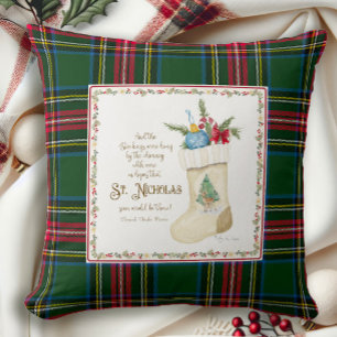 St. Nicholas Santa Weihnachten Strumpf Tartan Kari Kissen