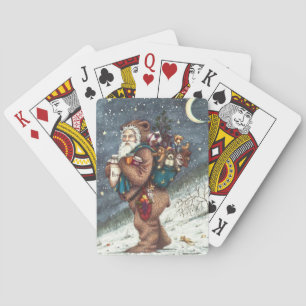 ST. NICK IN TEDDY BEAR ANZUG, CHRISTMAS TEDDIES SPIELKARTEN