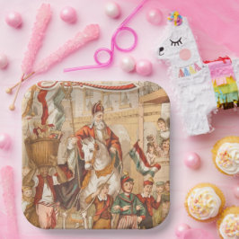 St. Nick St. Nicholas Dutch Sinterklaas Vintag Pappteller