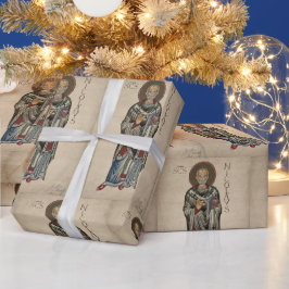St. Nick St. Nikolaus von Myra Pattern Wasserfarbe Geschenkpapier