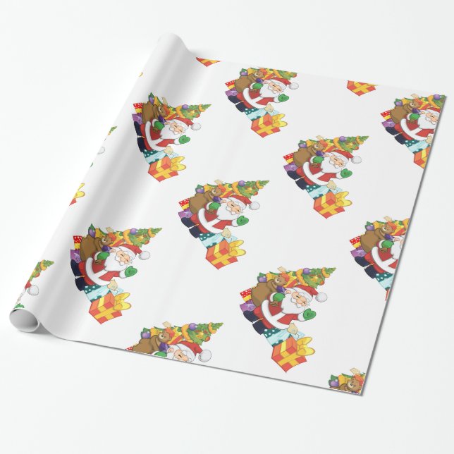 St. Nick und Geschenke Geschenkpapier (Ungerollt)