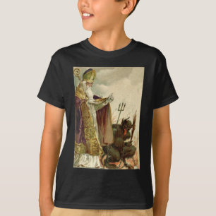 St. Nikolaus Krampus Heugabel Priester T-Shirt