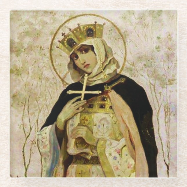 "St Olga" von Michail Nesterov Glasuntersetzer (Vorderseite)