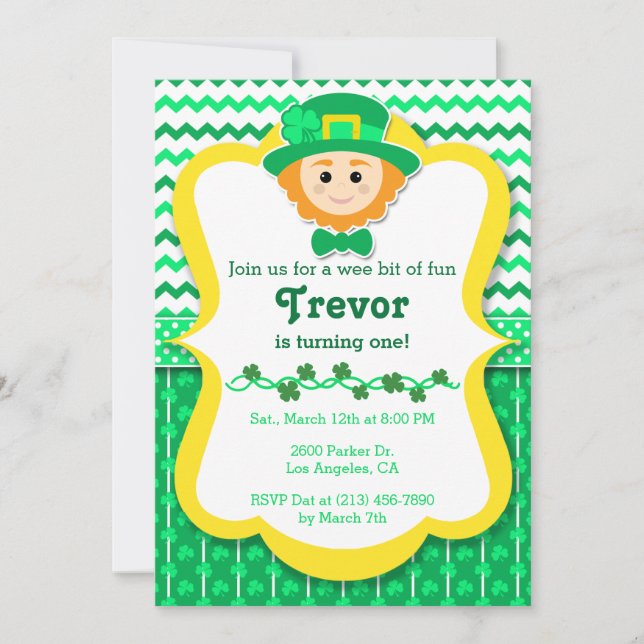 St. Paddy's Day Anniversaire Fête Invitation (Devant)