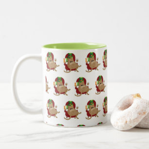 St. Paddy's Day Fat Cat Two-Tone Coffee Tasse