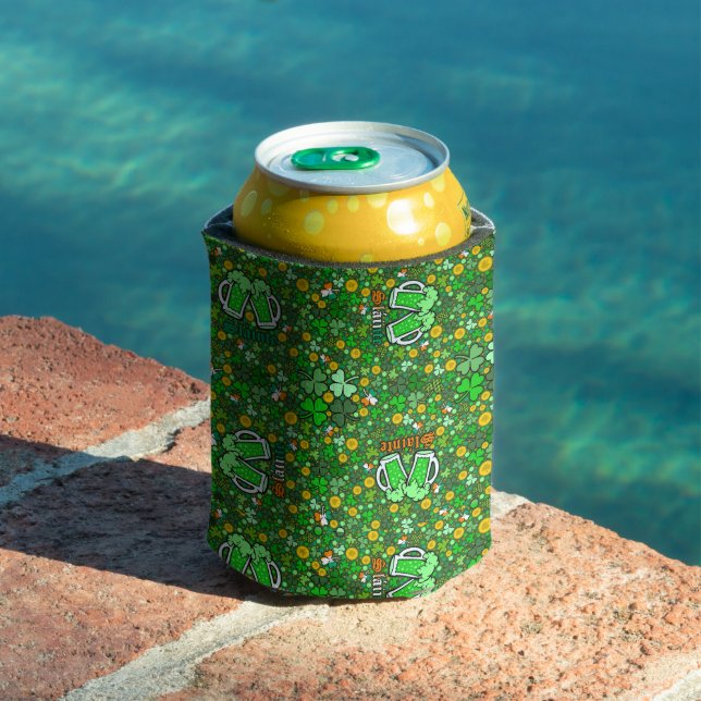 St. Paddy's Day Green Gold Coins Kleeblatt Slainte Dosenkühler (In Situ Pool)