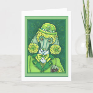 ST. PADDY'S IRISH GREEN FRANZÖSISCHES POODLE, LUCK FEIERTAGSKARTE