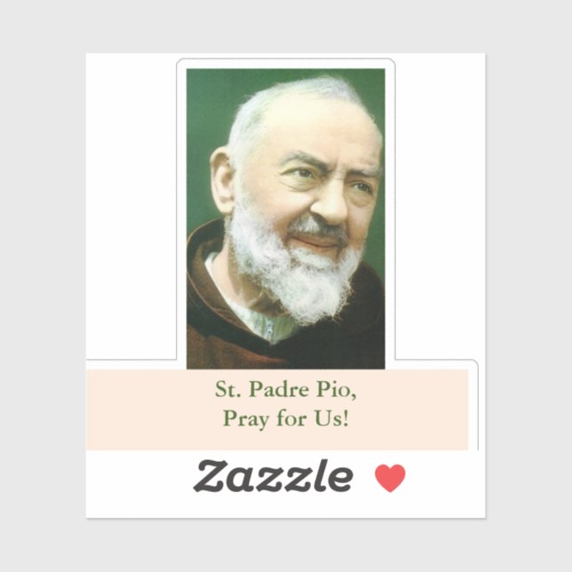 St. Padre Pio Aufkleber (Blatt)