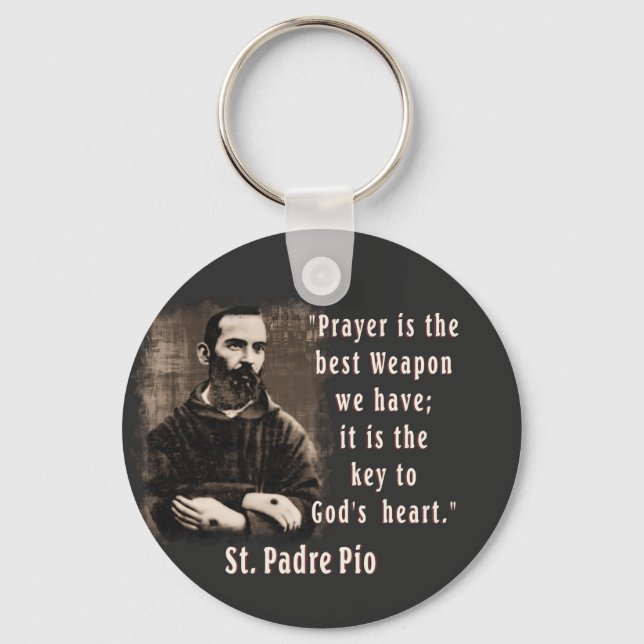 St Padre Pio Katholische Saint A-092721 Schlüsselanhänger (Vorderseite)