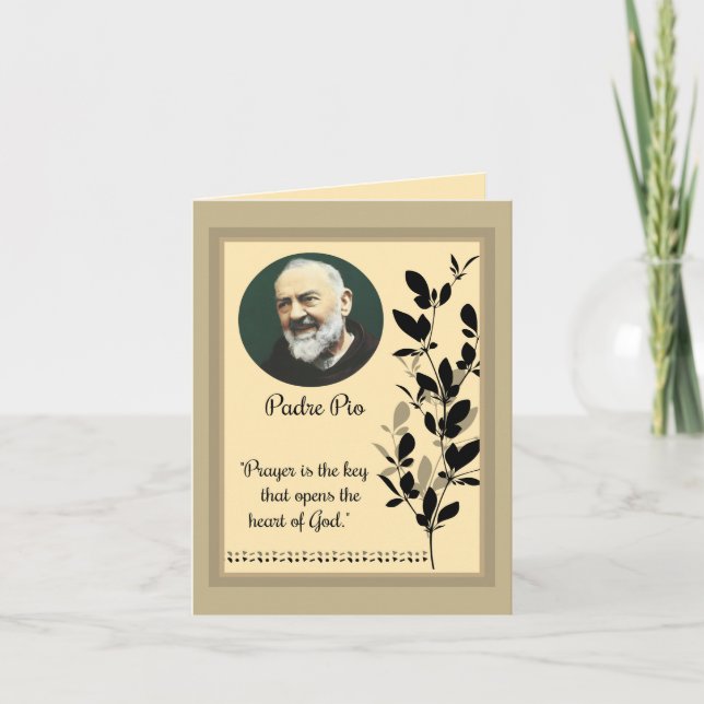 St. Padre Pio mit Zitat Karte (Vorderseite)