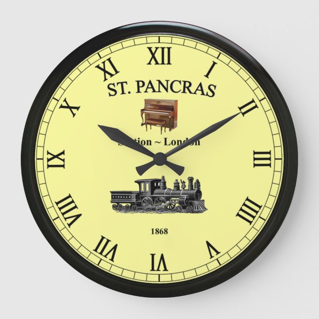 St. Pancras Station~London England~Upright Piano~ Große Wanduhr (Vorderseite)
