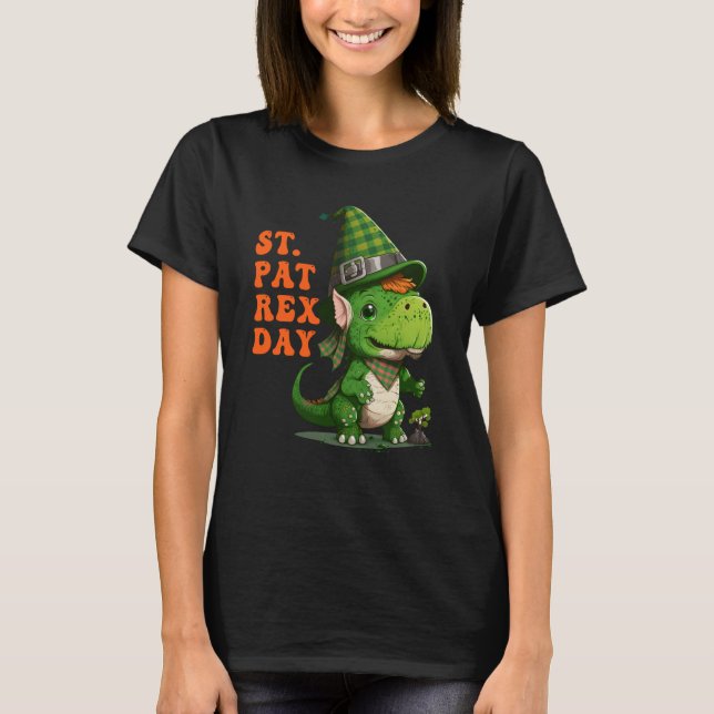 St Pat Rex Day Happy St Patricks Day Rex Leprechau T-Shirt (Vorderseite)