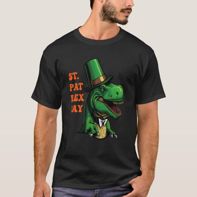 St Pat-Rex Day Happy St Patricks Day T-Rex Leprech T-Shirt (Vorderseite)