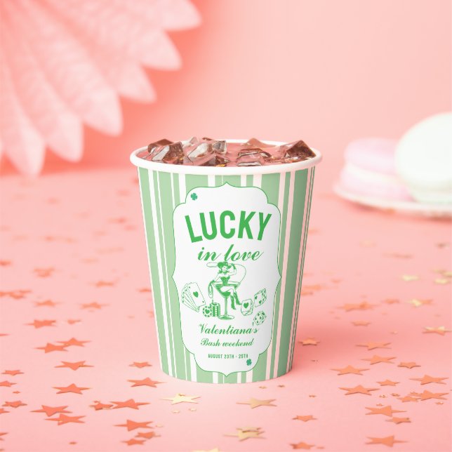 St patrcik lucky bachelorette in love party pappbecher (Insitu)