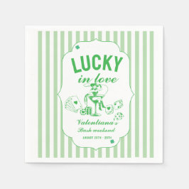 St patrcik lucky bachelorette in love party serviette