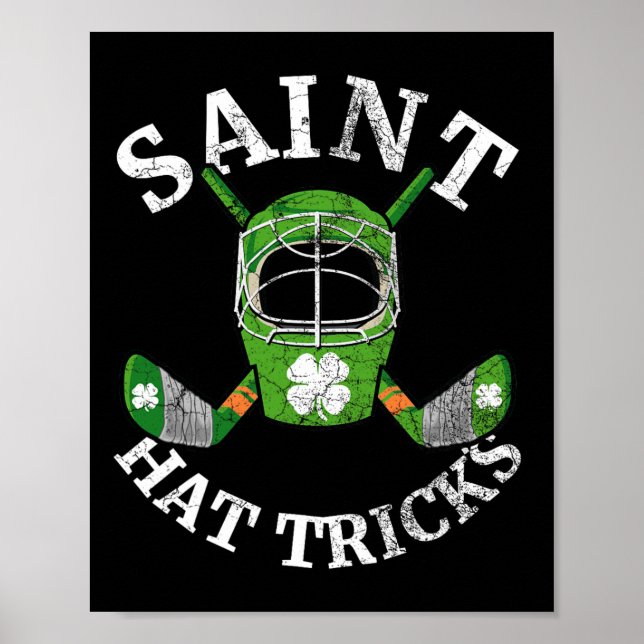 St. Patrick#39;s Day Saint Hat Tricks Hockey Shamr Poster (Vorne)