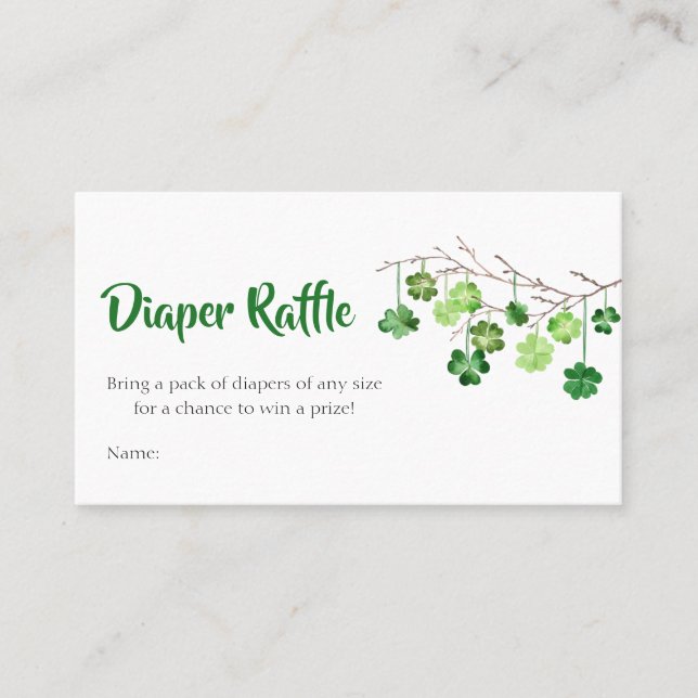 St. Patrick Baby Duwer Diaper Raffle Visitenkarte (Vorderseite)