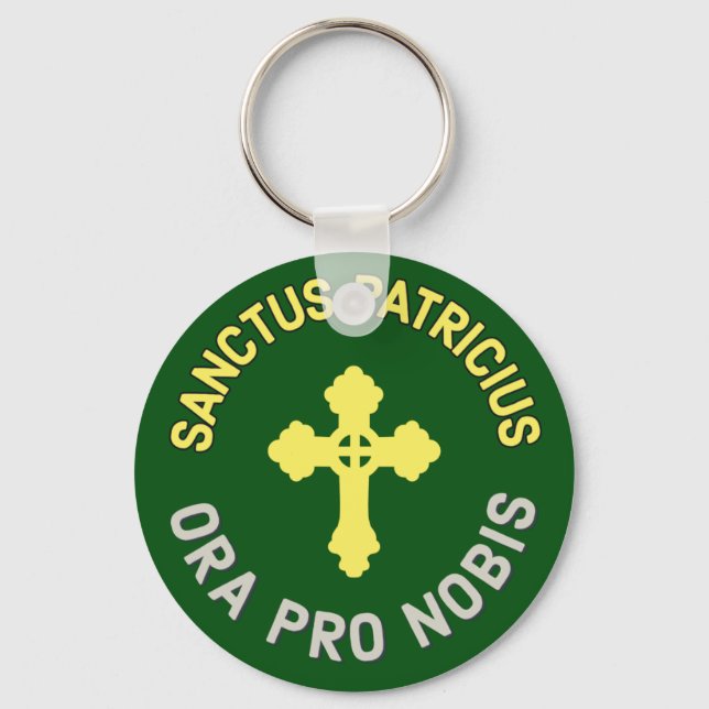 St. Patrick beten für uns Latin Mass Katholic Gree Schlüsselanhänger (Vorderseite)