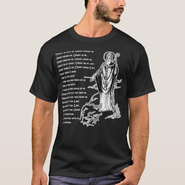 St Patrick Breastplate Gebet Katholischer Heiliger T-Shirt (Vorderseite)