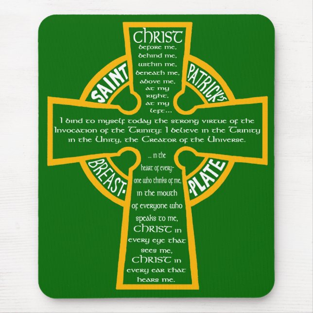 St Patrick Brustplatte Mousepad (Vorne)