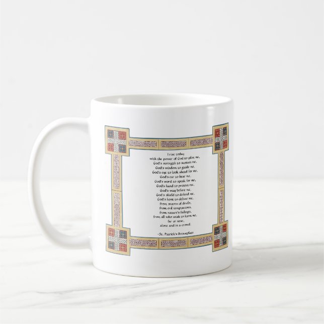 St Patrick Brustplatten-Gebet mit keltischen Kaffeetasse (Links)