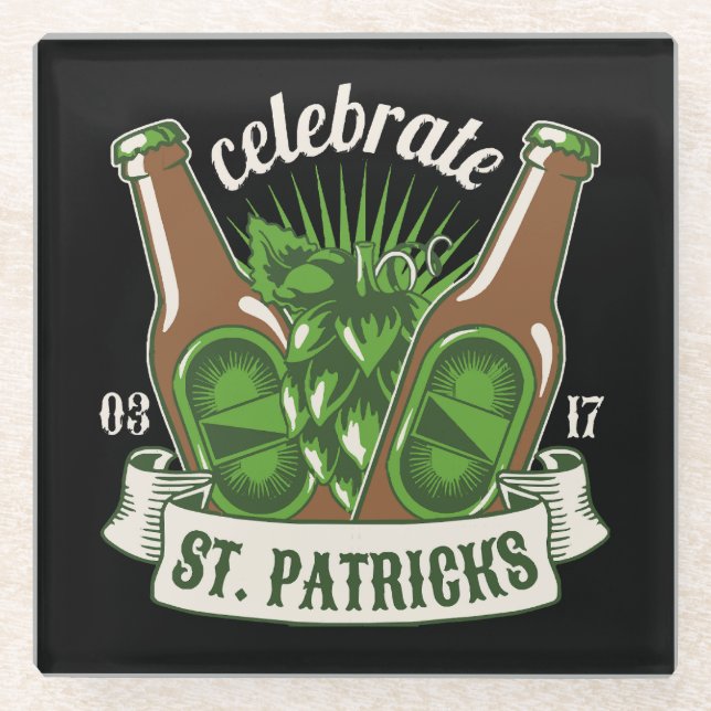 St. Patrick Day Glasuntersetzer (Vorderseite)