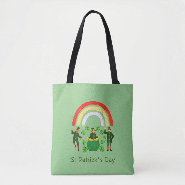 St Patrick' Day Kleeblatt Rainbow St Patrick's Day Tasche (Vorderseite)