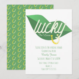 St Patrick Day Lucky Brautparty Lip Green Einladung