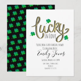St Patrick Day Lucky in Liebe Gold Brautparty Einladung