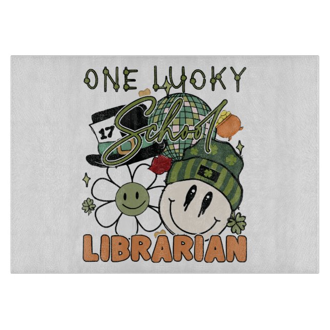 St. Patrick Day Lucky Librarian Schneidebrett (Vorderseite)