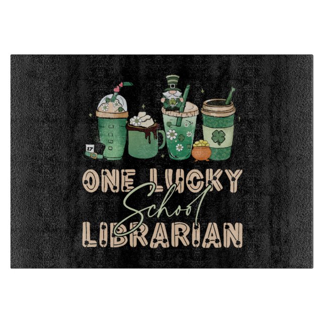 St. Patrick Day Lucky Librarian Schneidebrett (Vorderseite)