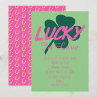 St Patrick Day Lucky Pink Bridal Dusche Einladung