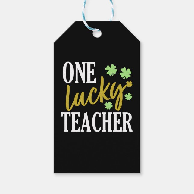 St Patrick Day Lucky Teacher Geschenkanhänger (Vorderseite)