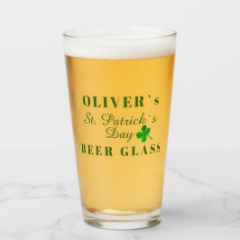 St Patrick Day Name Beer Glas