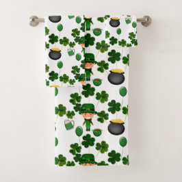 St. Patrick Day Pattern Badhandtuch Set