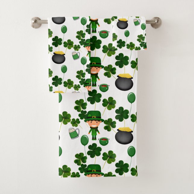 St. Patrick Day Pattern Badhandtuch Set (Insitu)