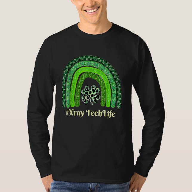 St Patrick Day Scrub Tops Nurse XRay Tech Rainbow  (Vorderseite)