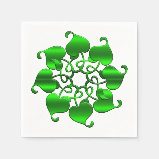 St Patrick Element. Green mandala. Serviette (Vorderseite)