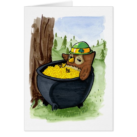 St Patrick Eule Karte