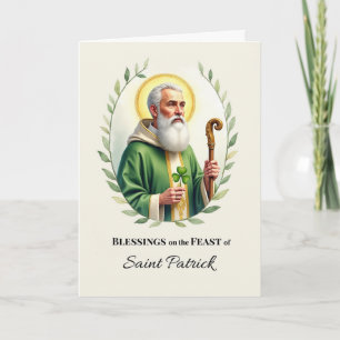 St. Patrick Festtag Segnungen Wasserfarben Kranz Karte