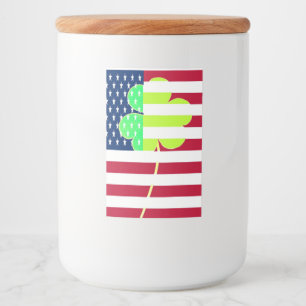 St Patrick Flag Irish Kleeblatt American Flag Flag Lebensmitteletikett