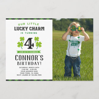 St Patrick Geburtstags-Einladung mit Foto Einladung