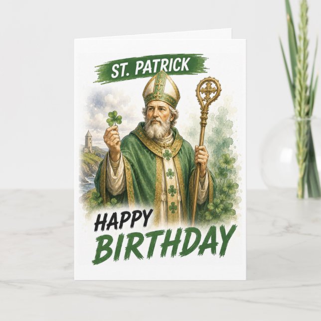 St. Patrick Geburtstagskarte Karte (Vorderseite)