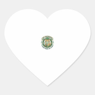 St. Patrick Glücklicher Irischer Katze Süße Katze Herz-Aufkleber